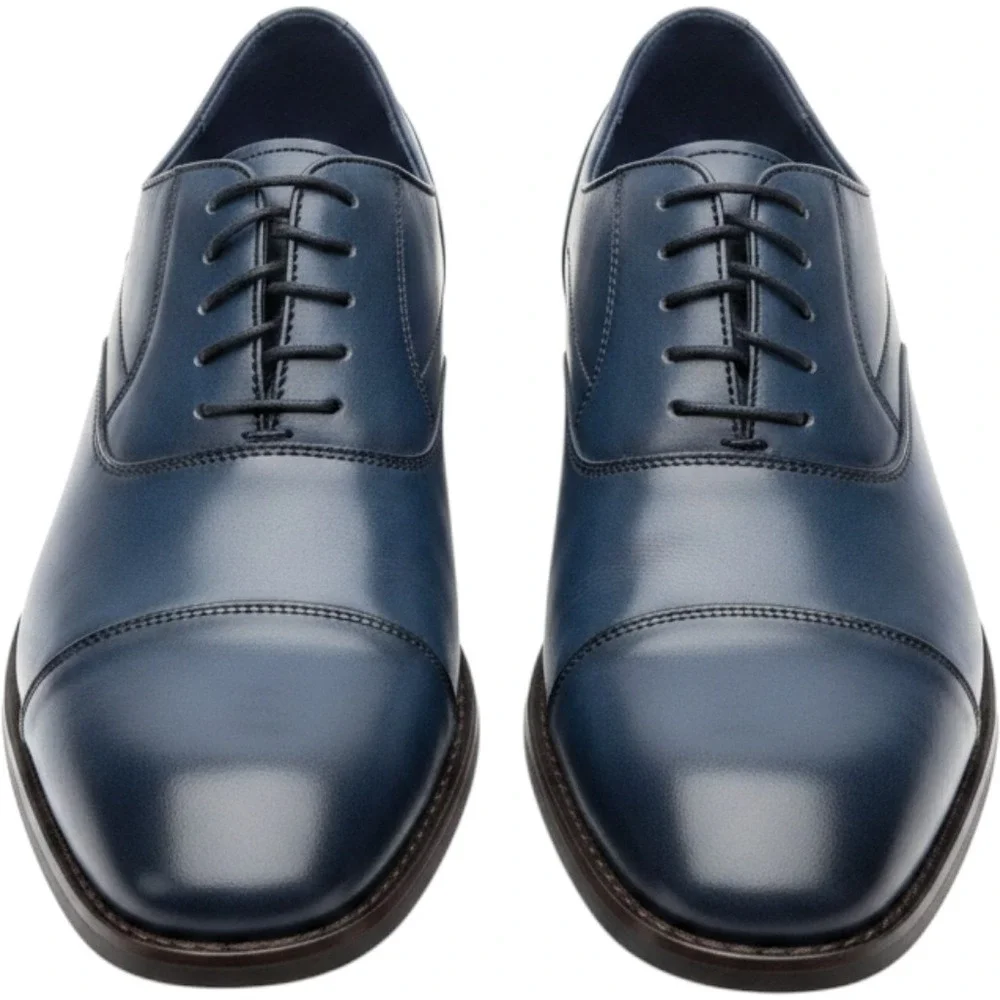 Stacy Adams Kallum 25568 Mens 10M Navy Cap Toe Oxford Dress Shoes New Box